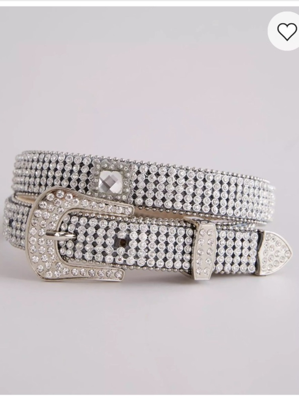 Buckle Nocola Rhinestone Glitz Leather Belt Size Small